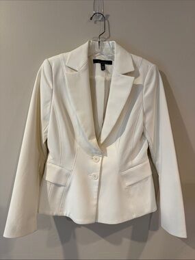 White House Black Market White Tailored Two-Button Blazer